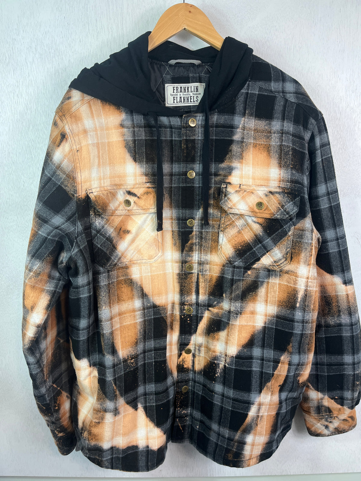 Vintage Black, Grey, Gold and White Flannel Jacket Size XL