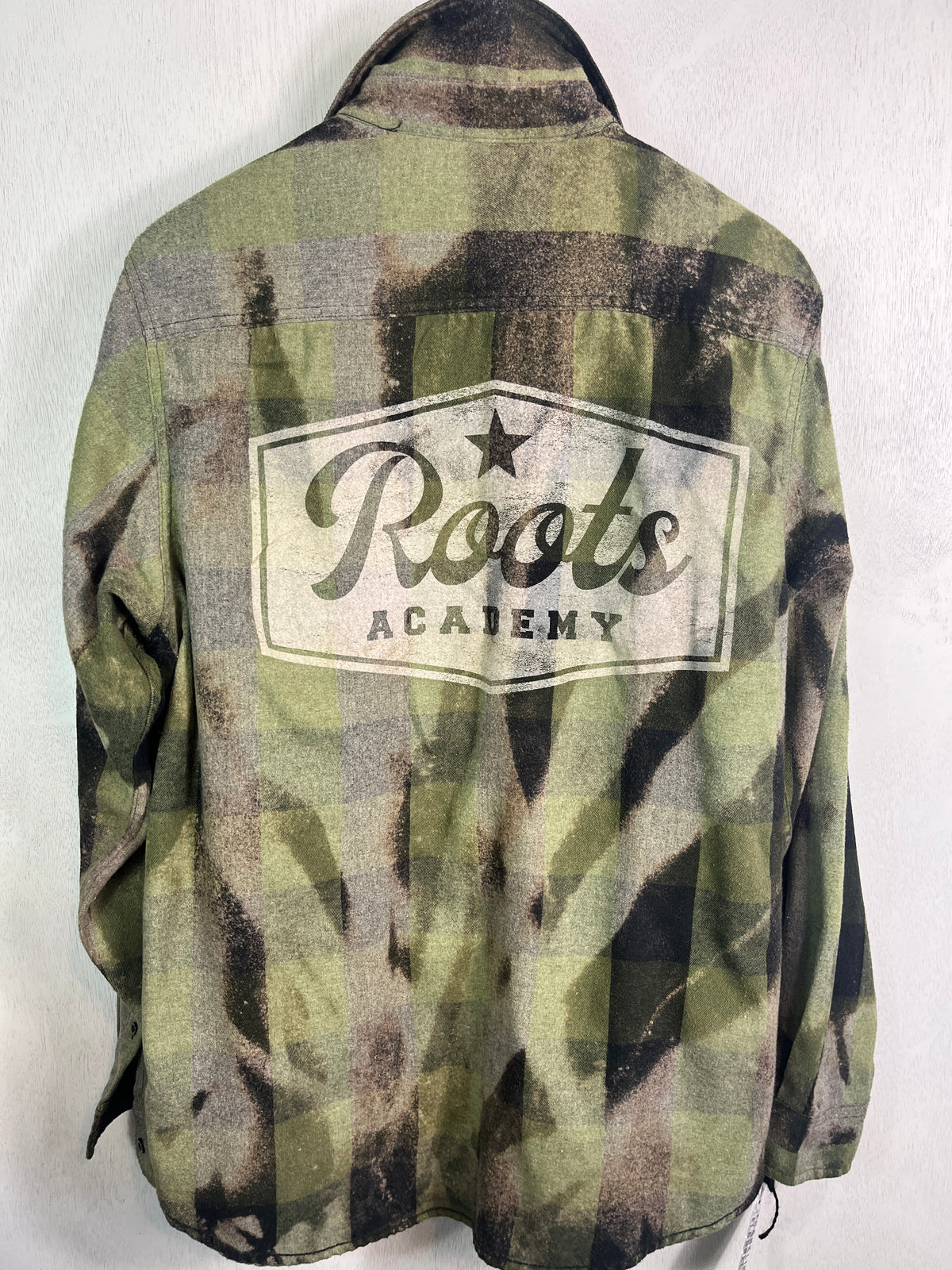 Vintage Army Green, Black and Sage Flannel Size Large