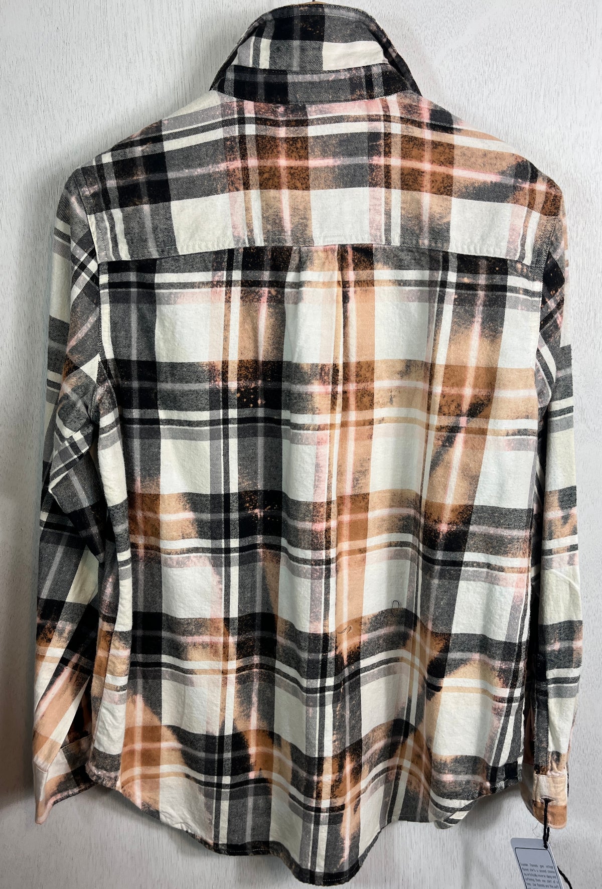 Vintage Black, White and Rust Lightweight Flannel Size Small