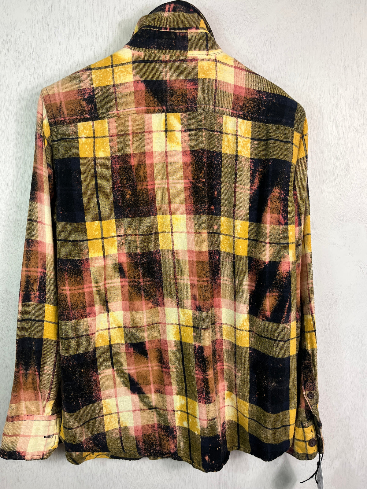 Vintage Yellow, Pink and Black Flannel Size Small