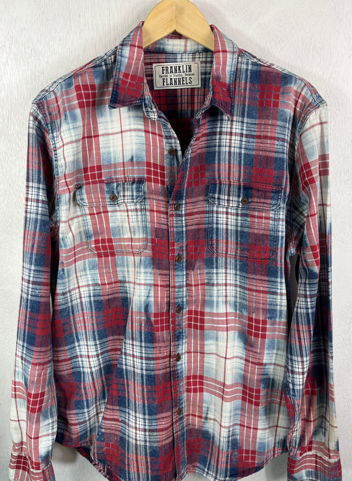 Vintage Red, White and Blue Flannel Size Large