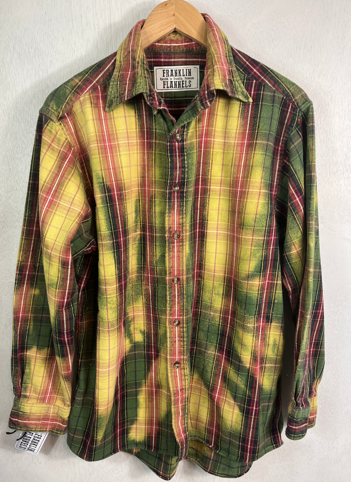 Vintage Green, Red, Black and Yellow Flannel Size Medium