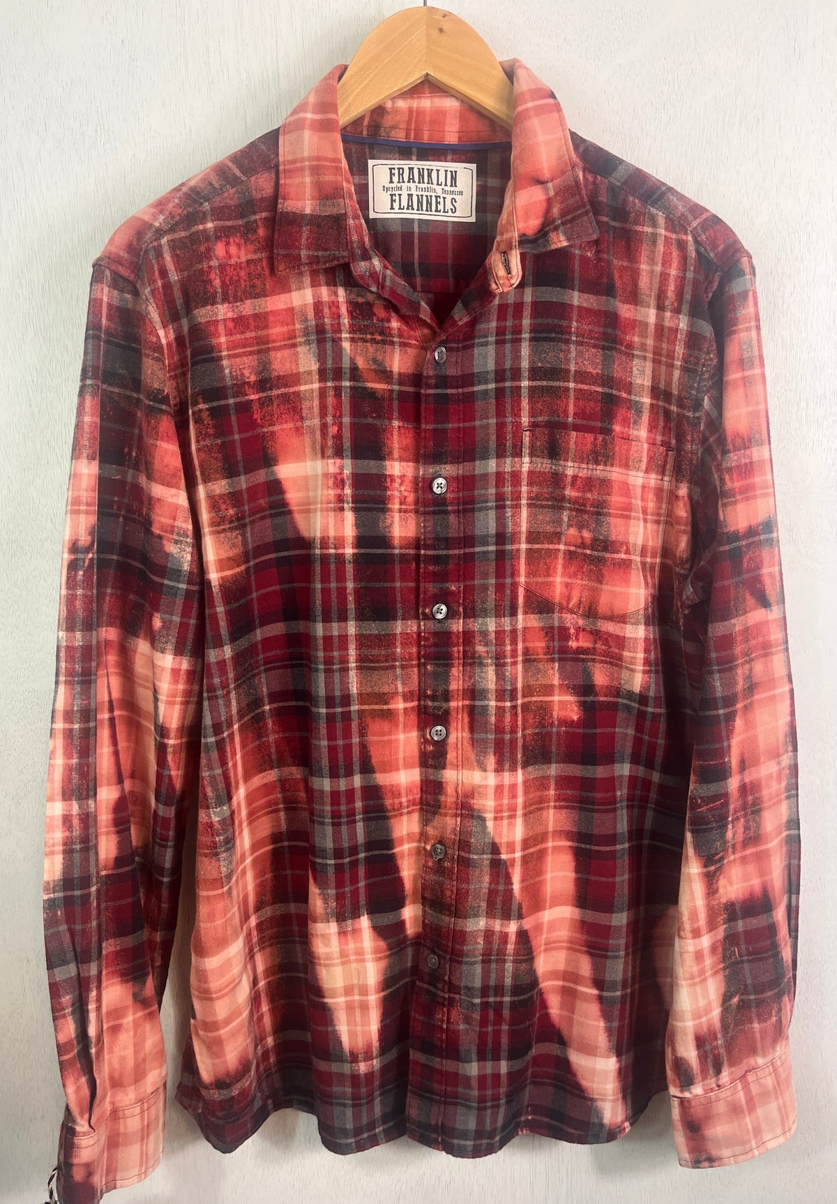 Vintage Burgundy, Grey, Pink and Black Flannel Size Medium