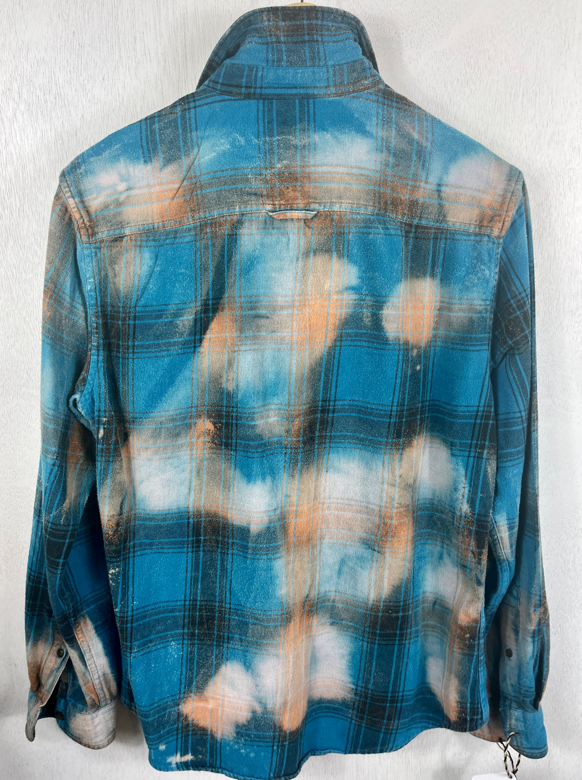 Vintage Turquoise, Rust and Black Flannel Size Small