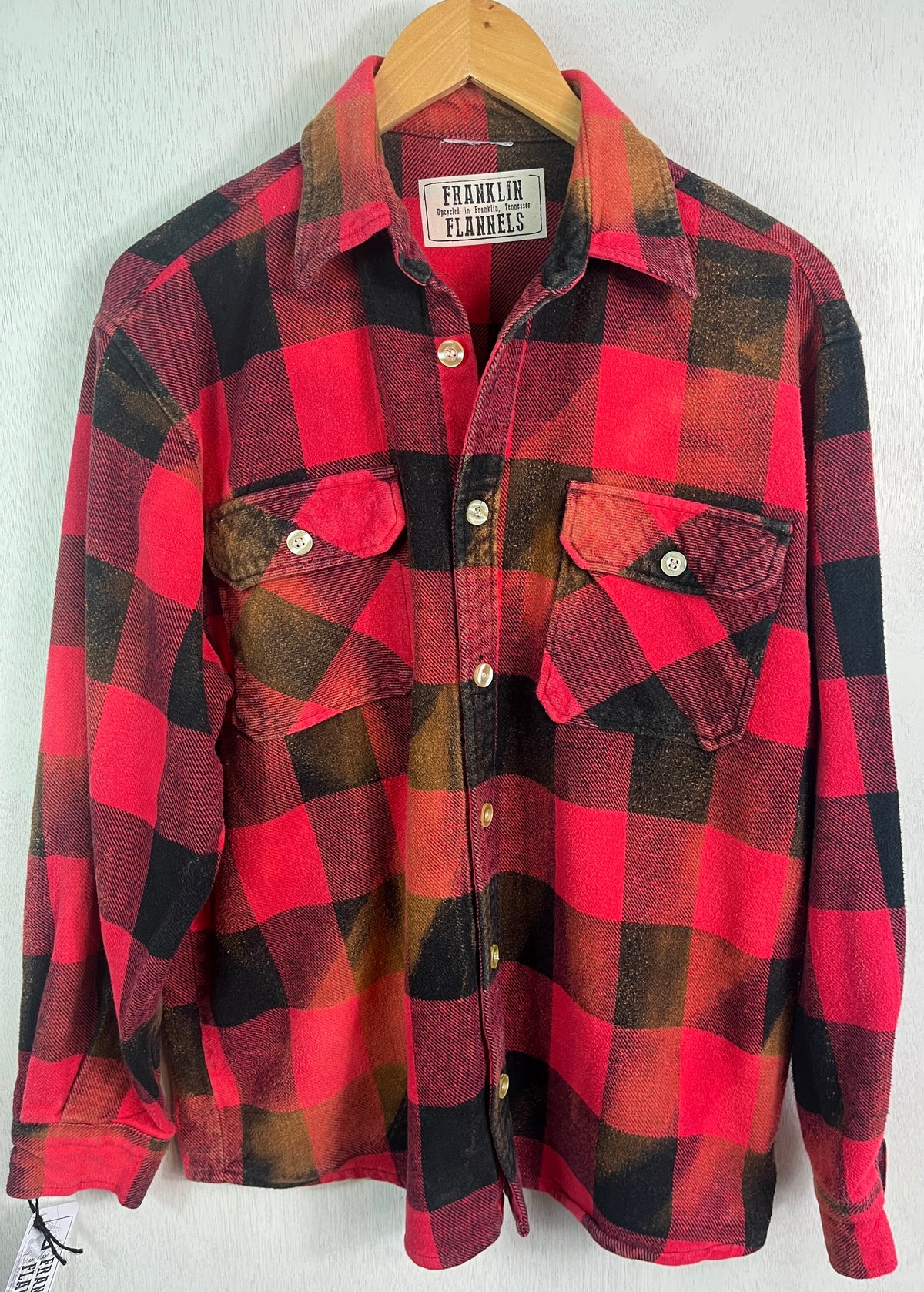 Vintage Red and Black Buffalo Check Flannel Jacket Size Large
