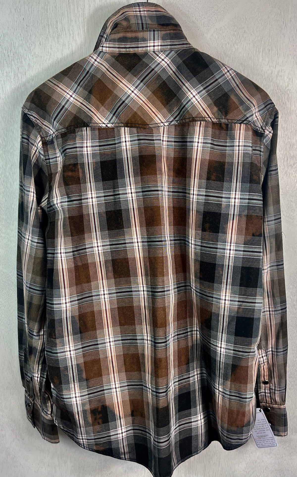 Vintage Western Style Black, Brown, Grey and White Lightweight Cotton Size Large