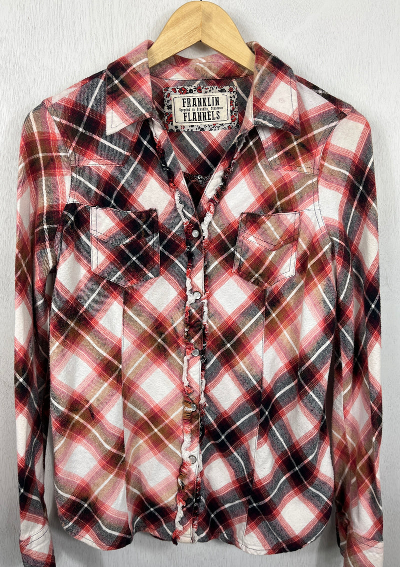 Vintage Western Style Red, Black and White Flannel Size Small