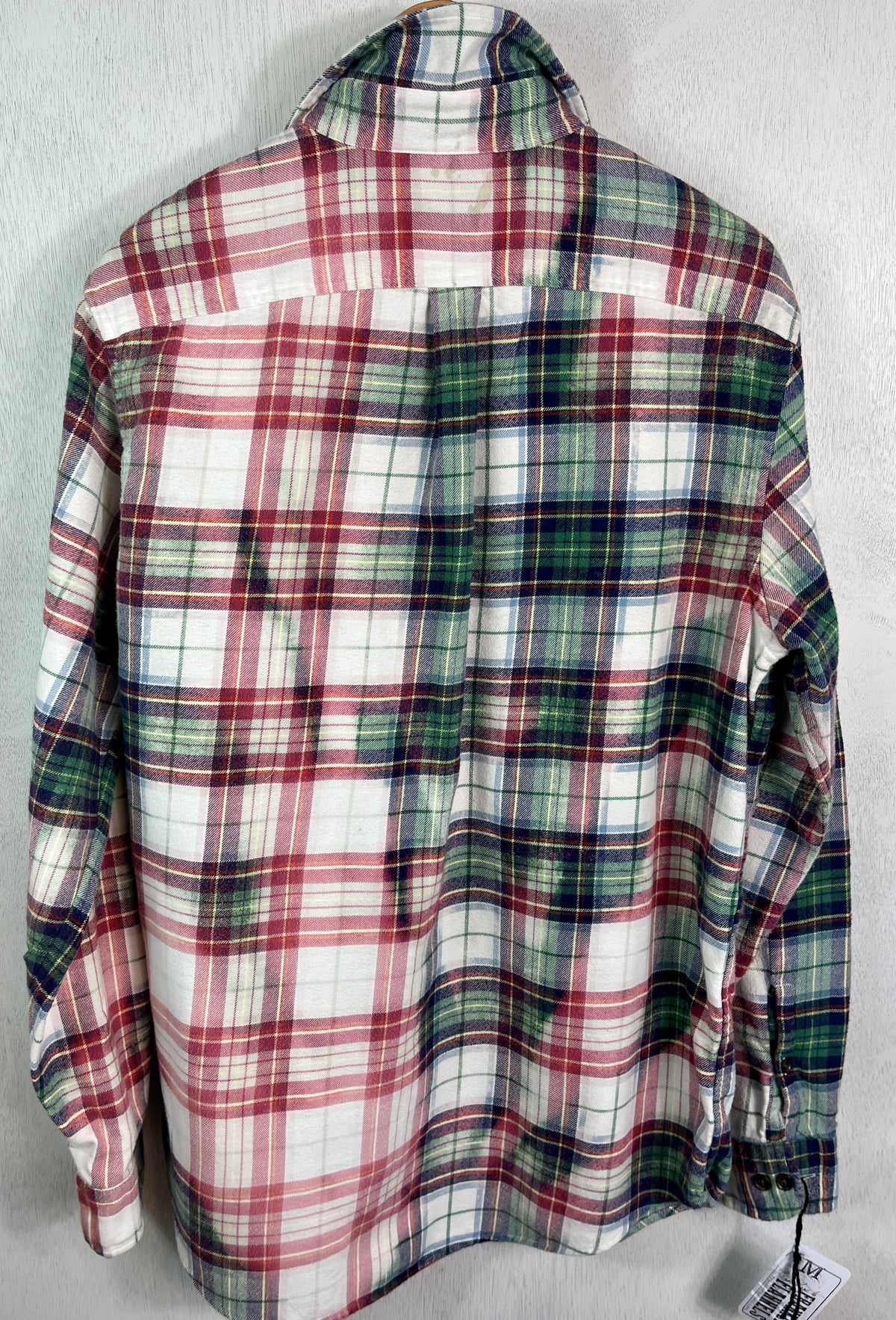 Vintage Green, Pink and White Flannel Size Medium