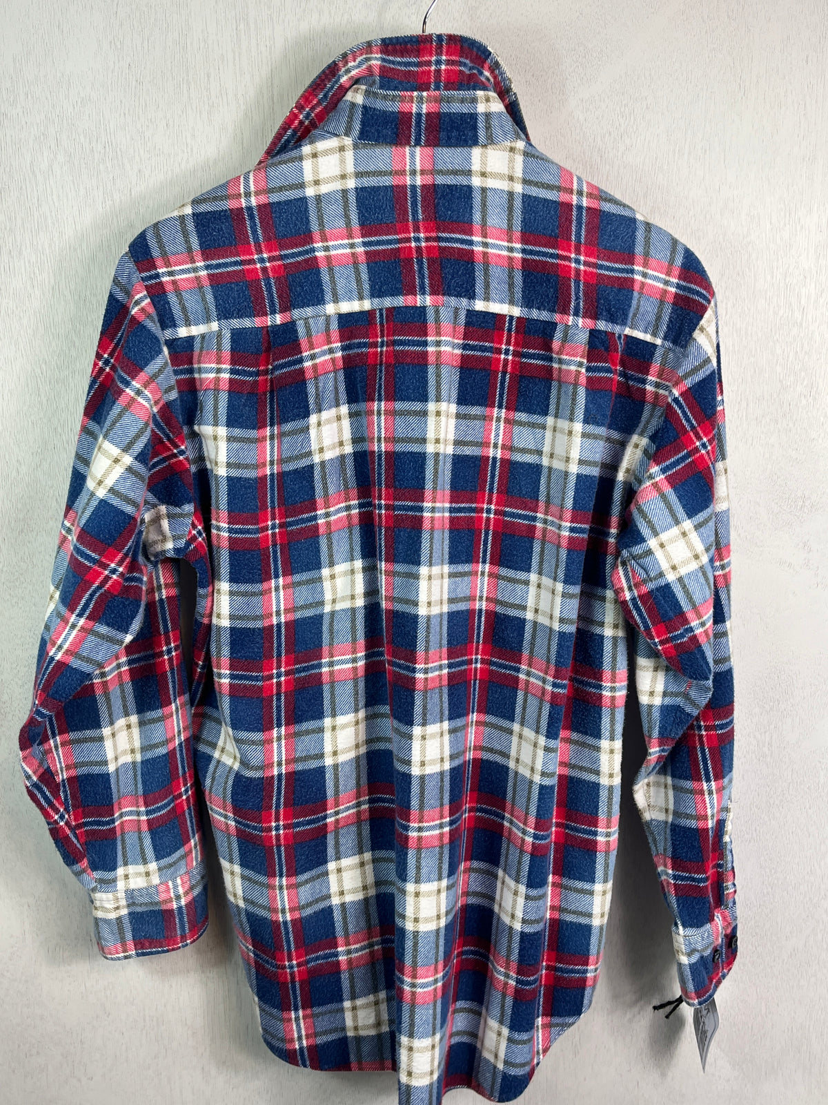 Vintage Navy, Red and White Flannel Size