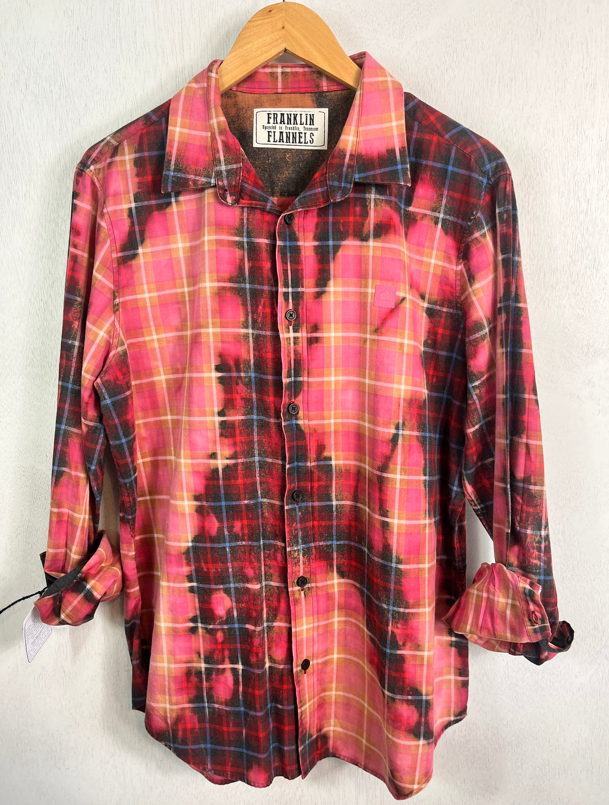 Vintage Red, Pink, Blue and Black Lightweight Cotton Size Medium