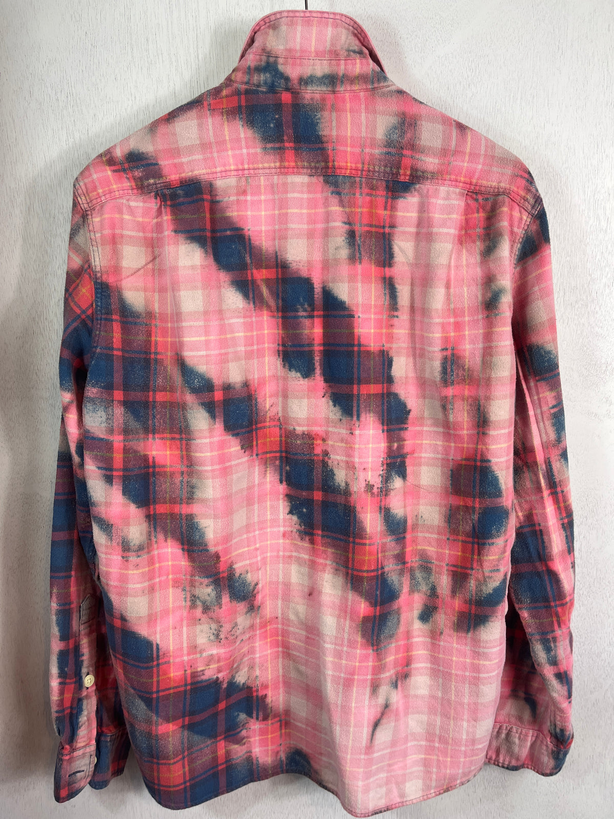 Vintage Pink, Navy Blue and Red Flannel Size Medium