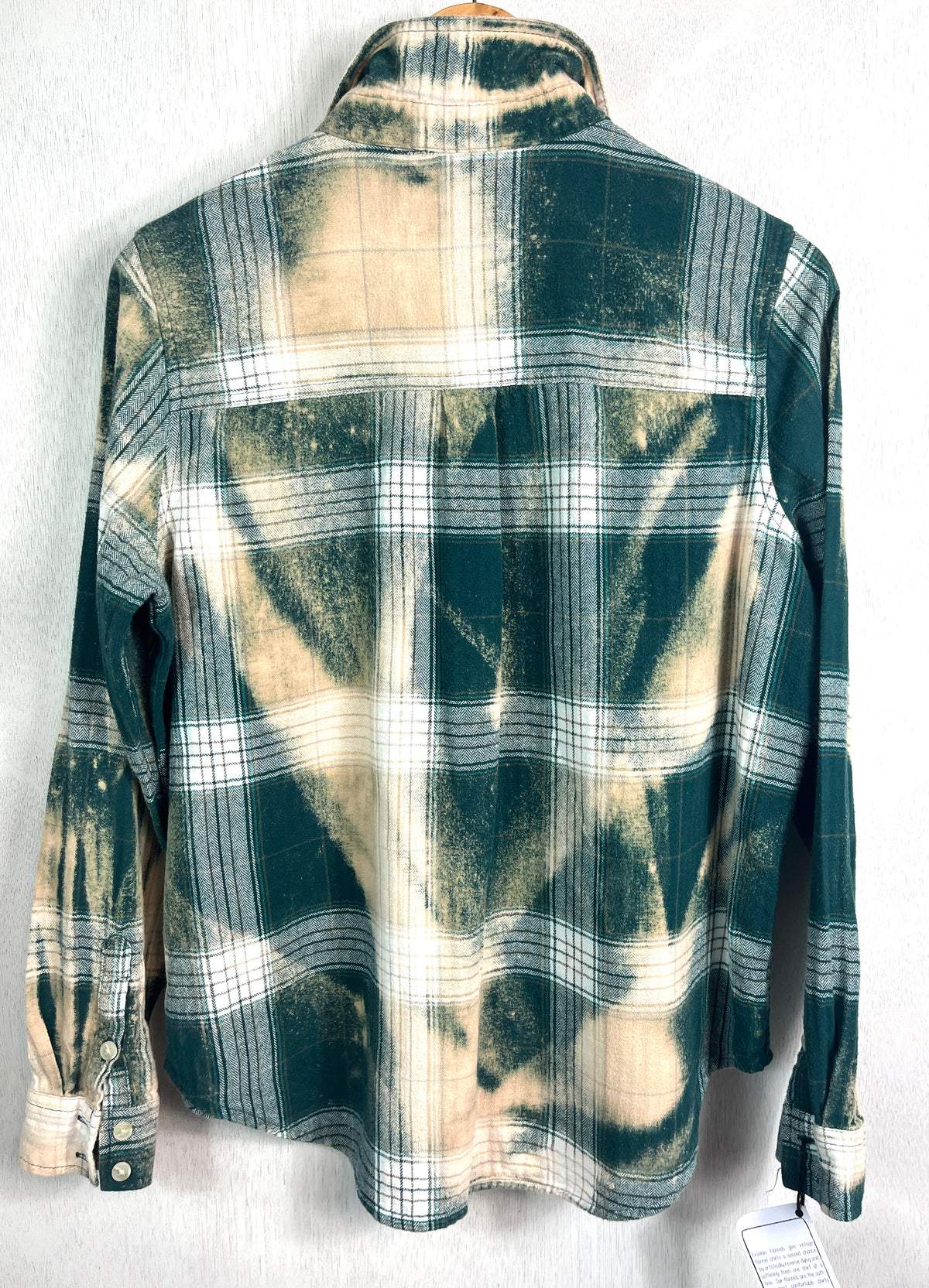 Vintage Green, Cream and White Flannel Size Small