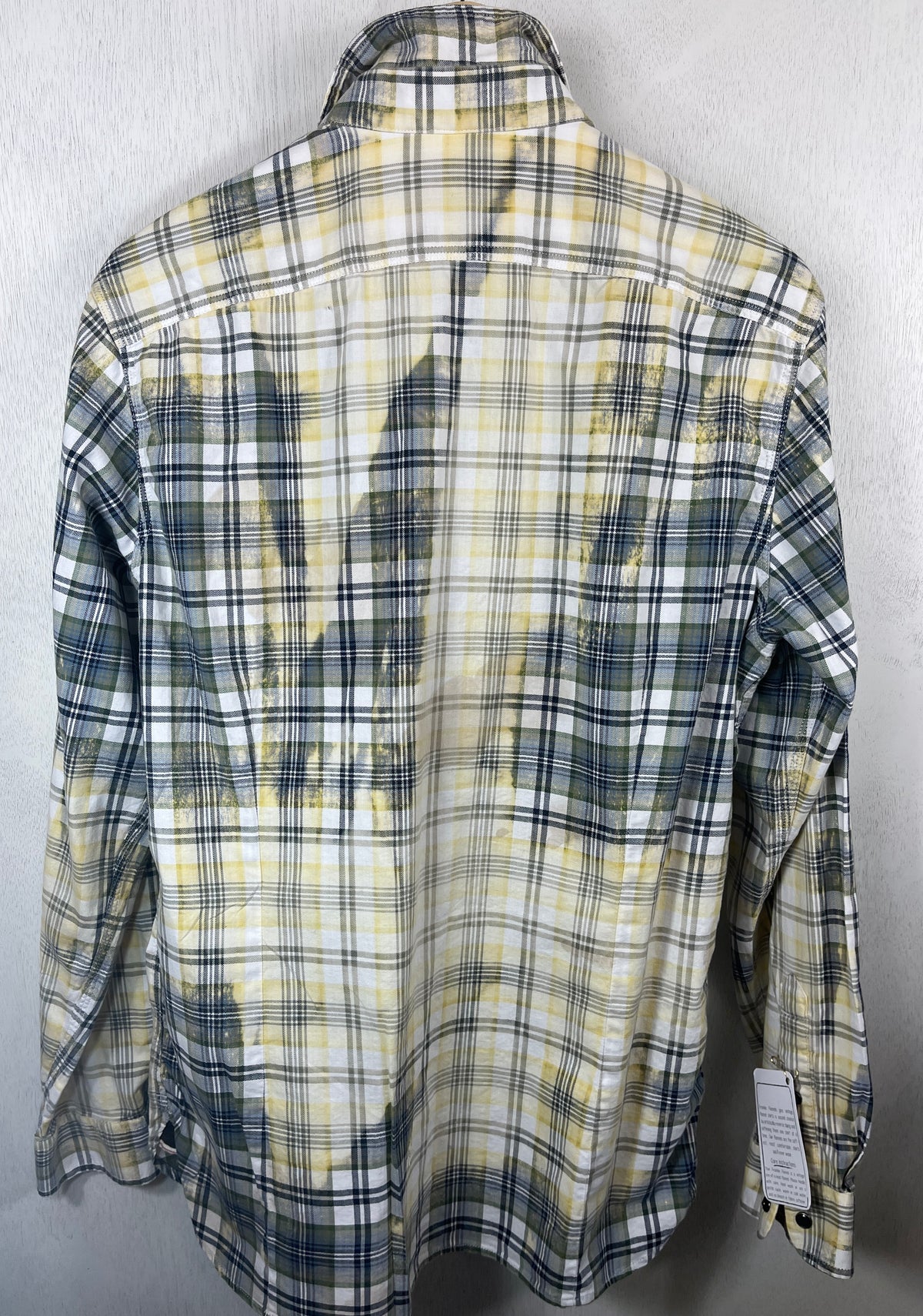 Vintage Green, Yellow, Navy and White Lightweight Cotton Size Large