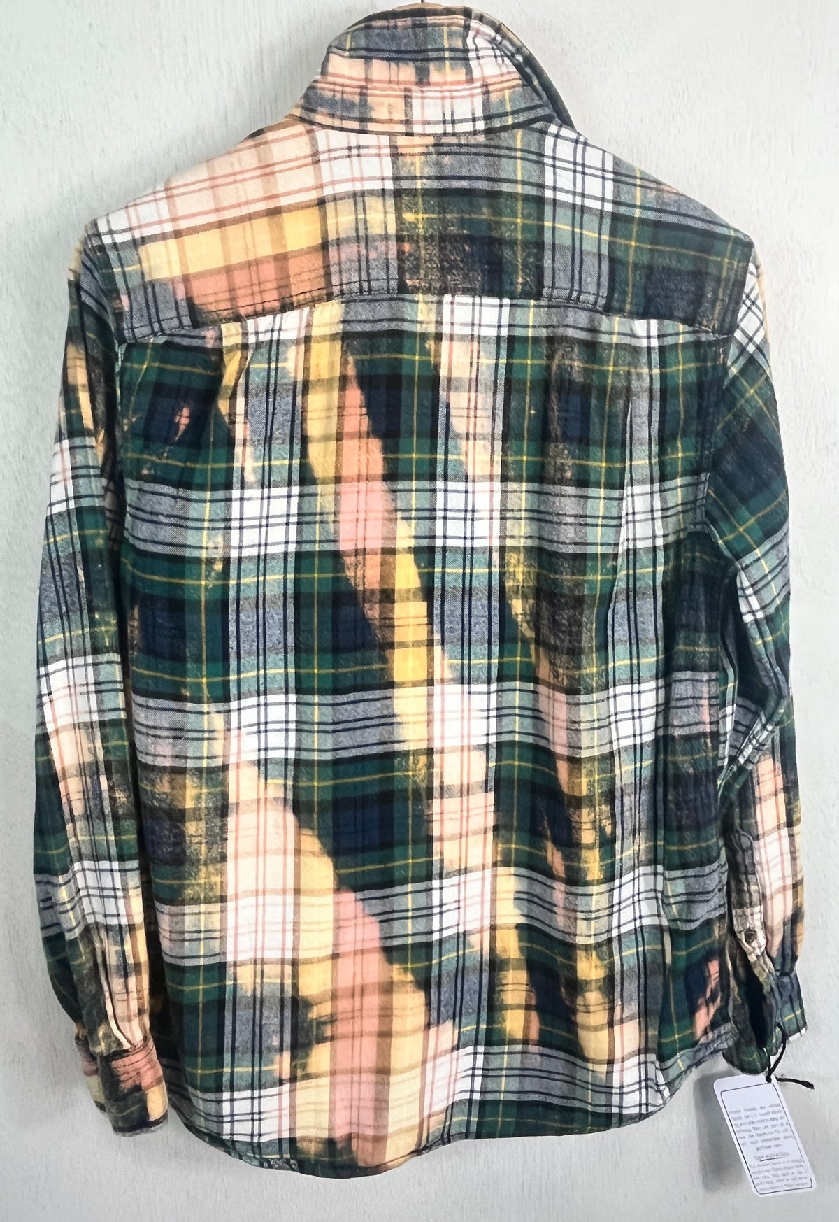 Vintage Green, Navy, White and Yellow Flannel Size Small
