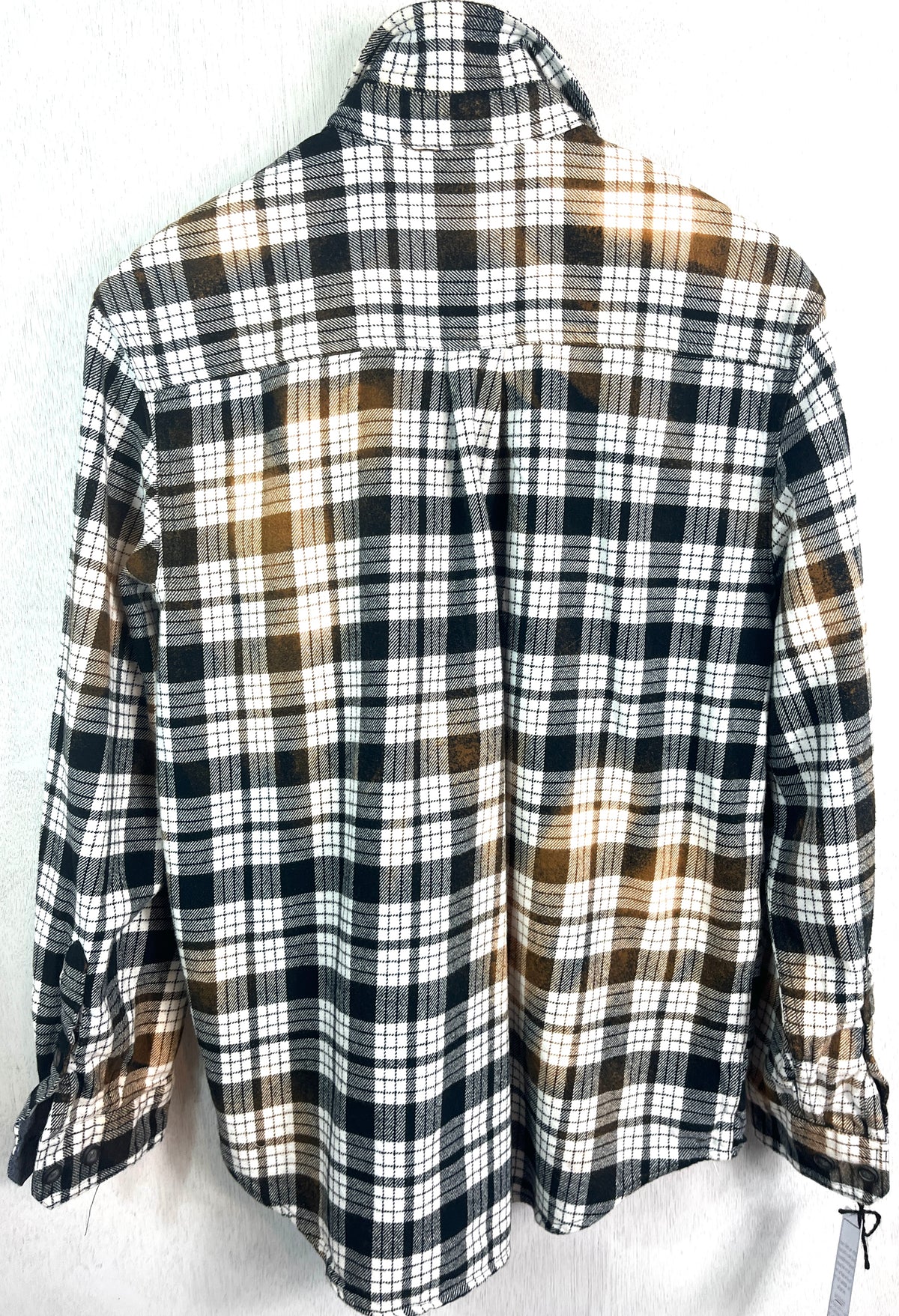Vintage Black, White and Light Brown Flannel Jacket Size Small