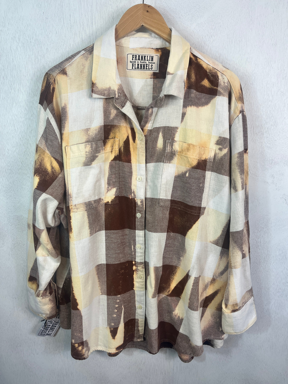 Vintage Brown, Yellow, Gold and White Flannel Size XL