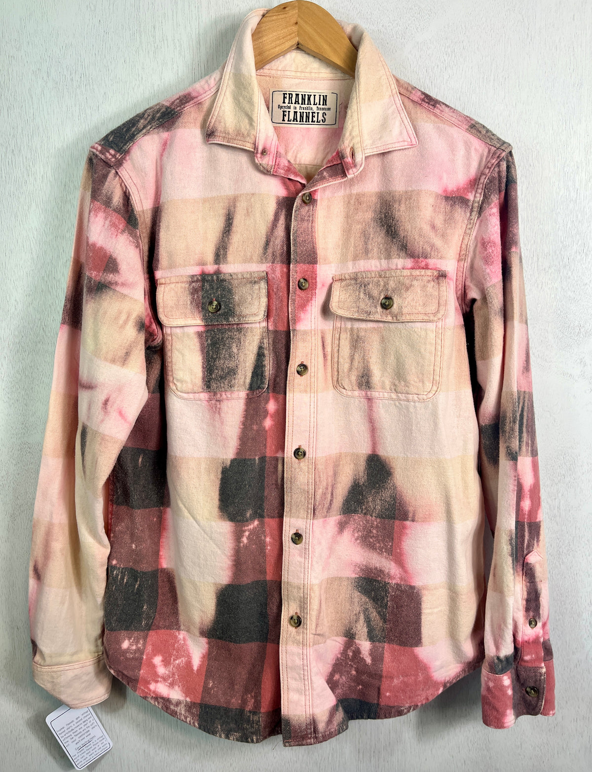 Vintage Pink, Grey, and Cream Flannel Size Medium