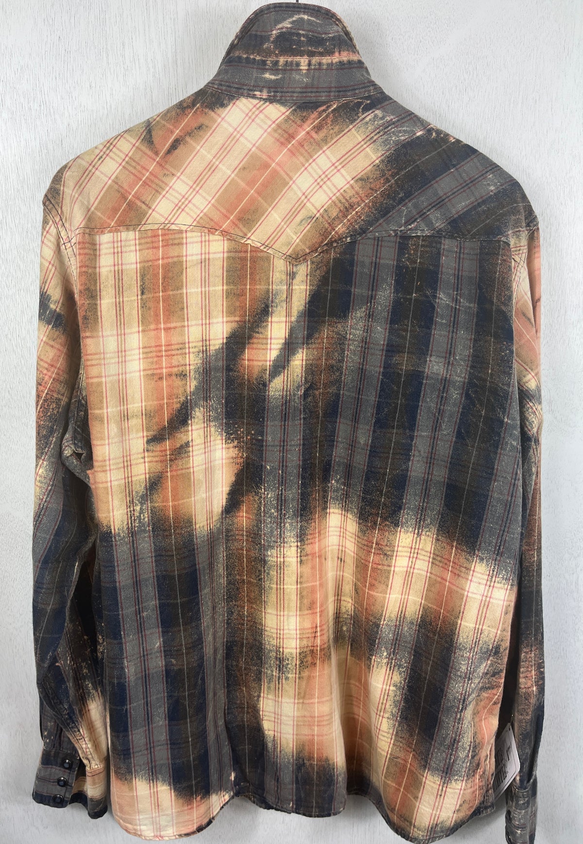 Vintage Western Style Black, Rust, Grey and Cream Flannel Size Large