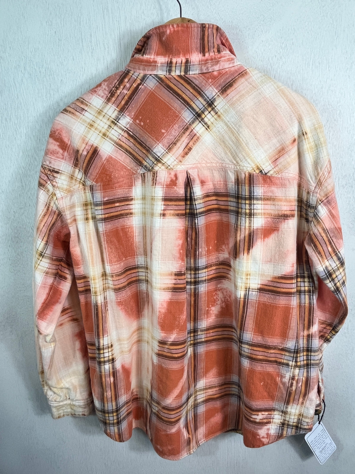 Vintage Peach, Pin,Cream and Light Brown Flannel Size Large