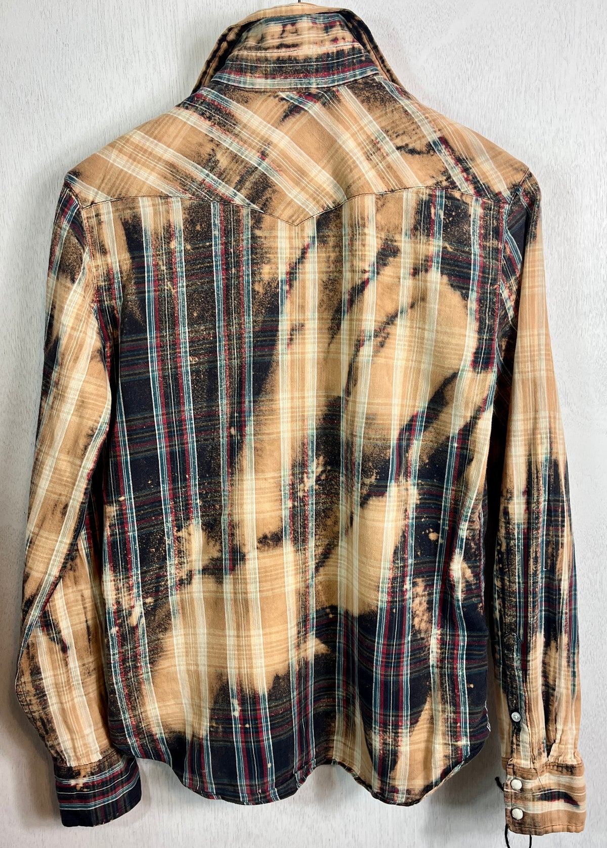 Vintage Western Style Blue, Black, Red and Caramel Lightweight Cotton Size Small