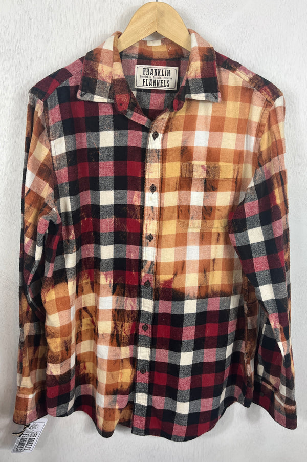 Vintage Red, Black, White and Gold Flannel Size Medium
