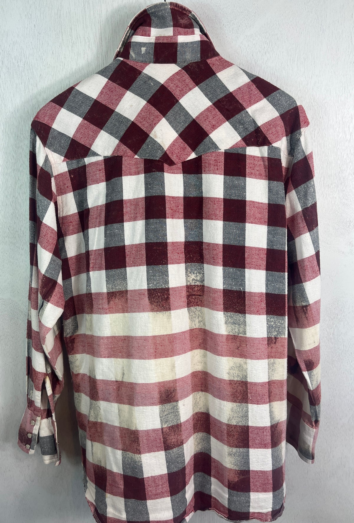 Vintage Western Style Red, Grey and White Flannel Size Large