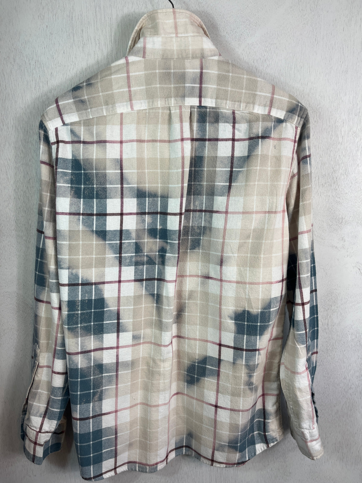 Vintage Teal, White, Cream and Burgundy Flannel Size Medium