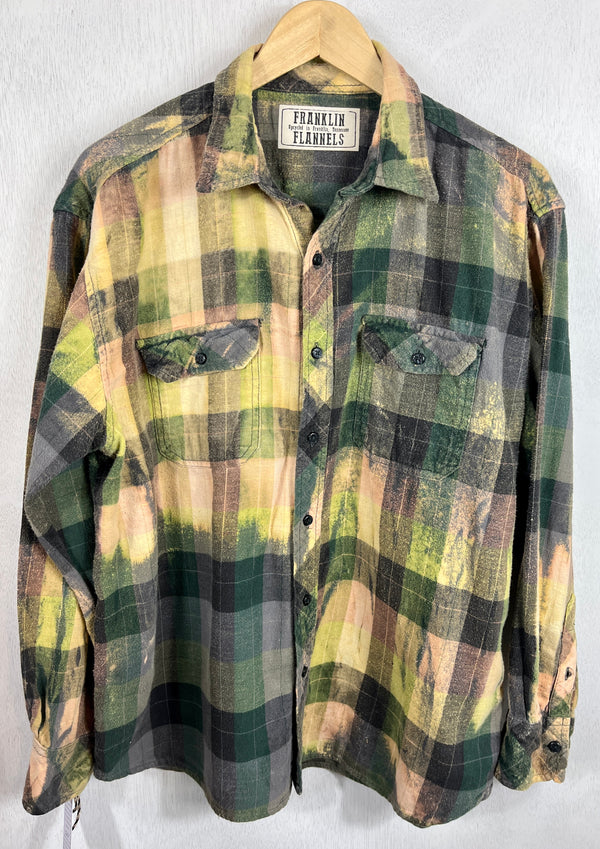 Vintage Green, Yellow and Grey Flannel Size Large