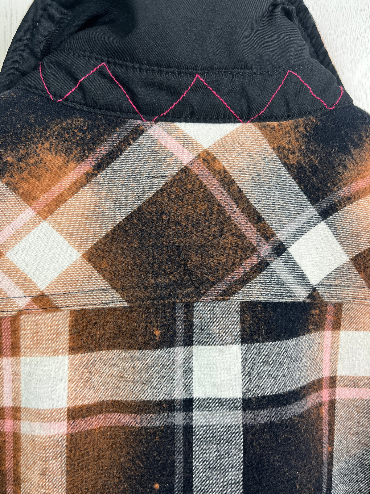 Vintage Black, White and Rust Flannel Jacket Size Small