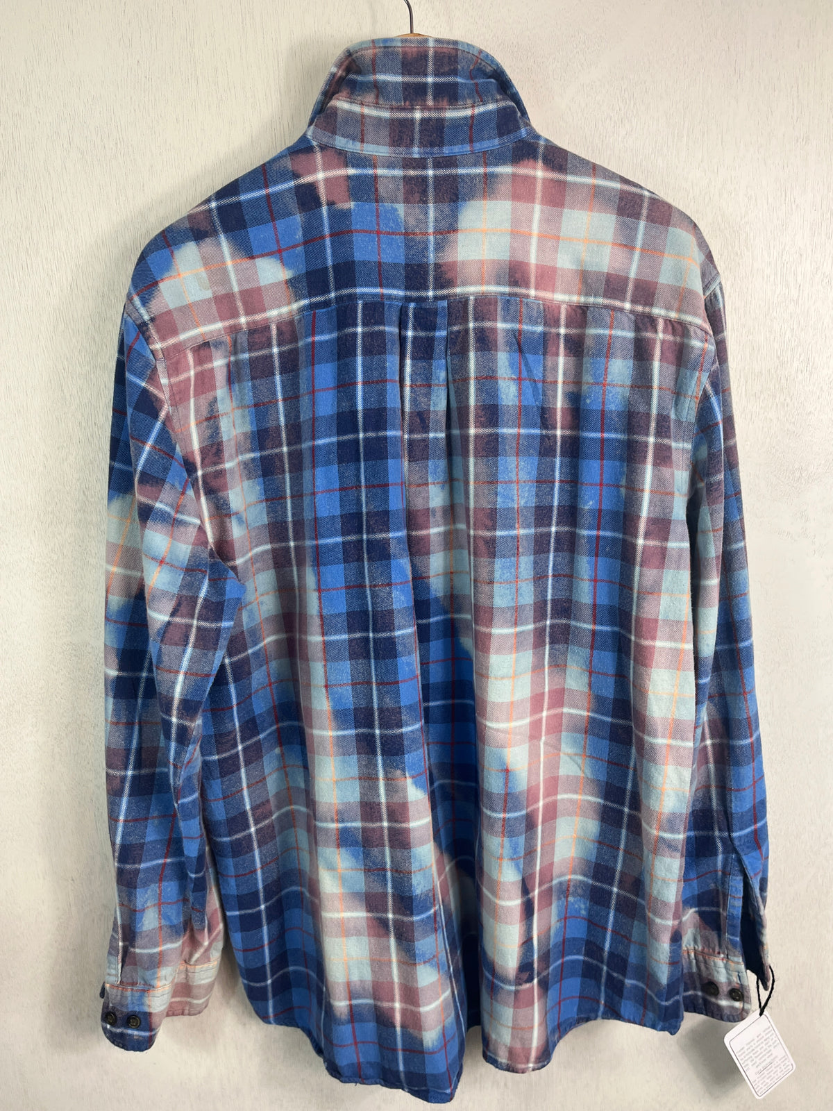 Vintage Navy and Royal Blue, Dusty Rose and White Flannel Size XL
