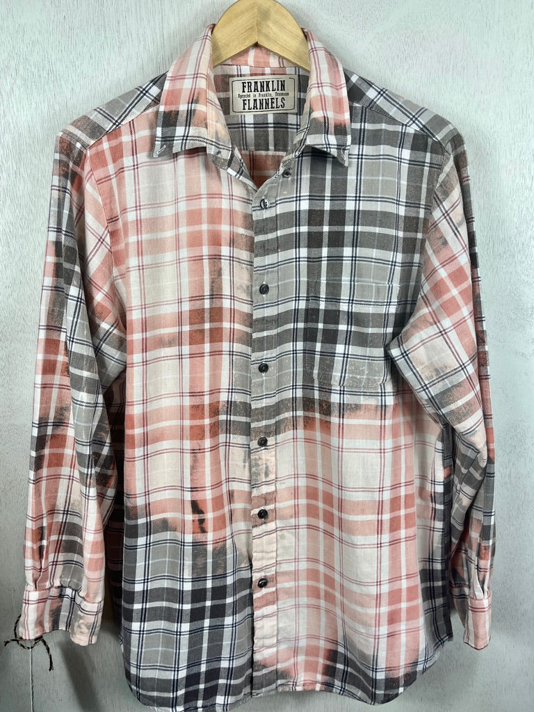 Vintage Grey, White and Pink Flannel Size Medium