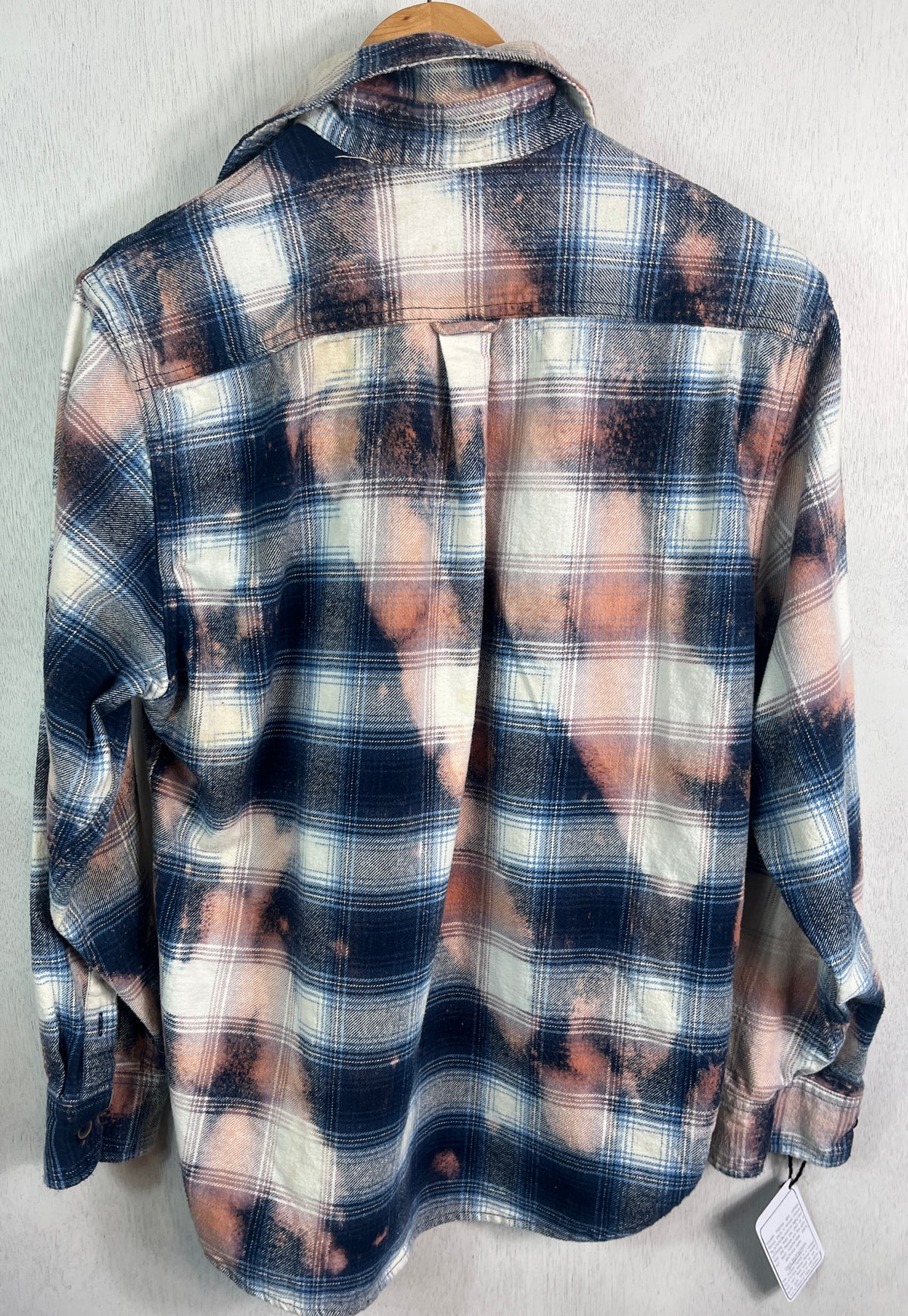 Vintage Navy, Light Blue, White and Pink Flannel Jacket Size Small