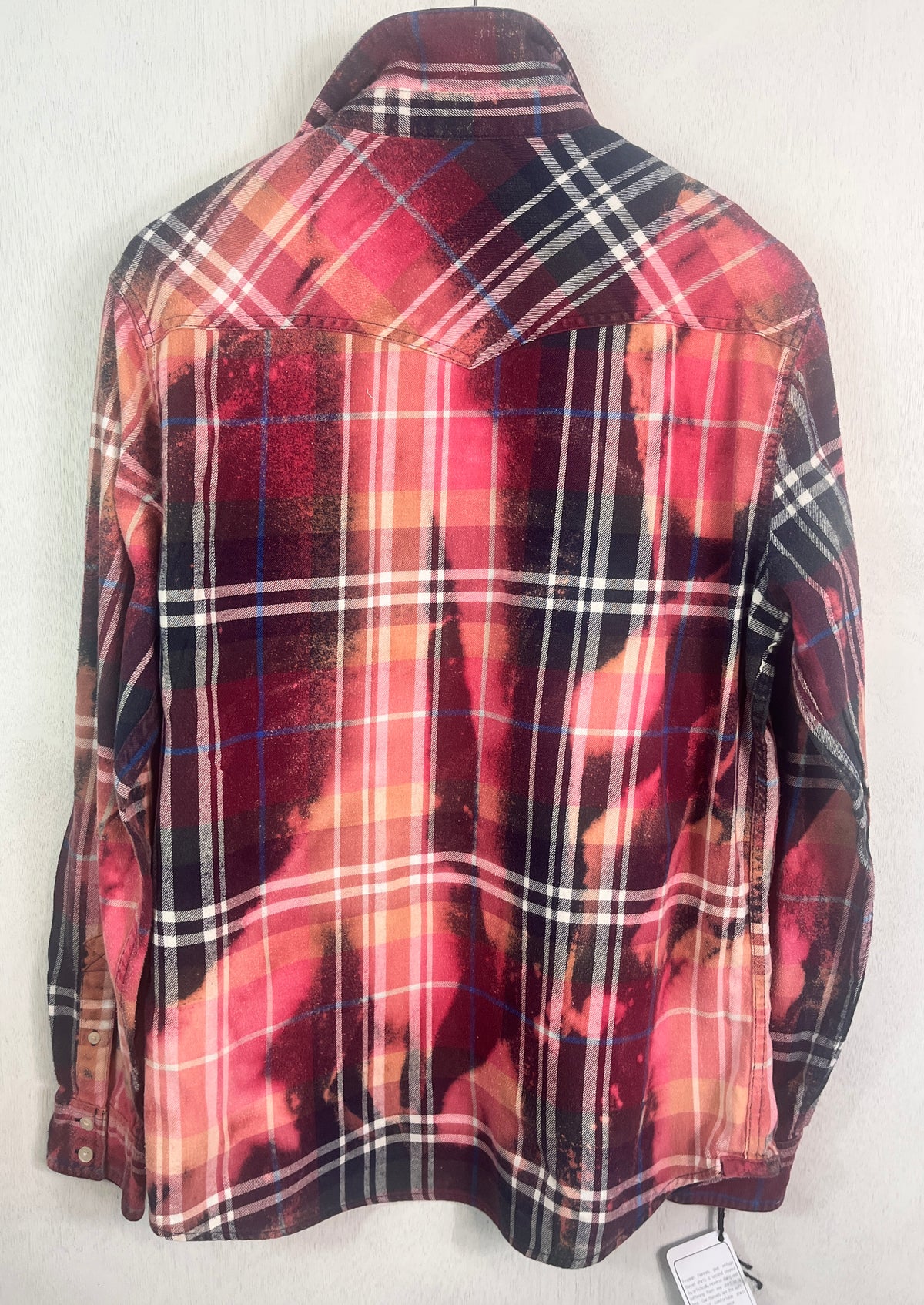 Vintage Burgundy, Pink, White and Black Flannel Size Large