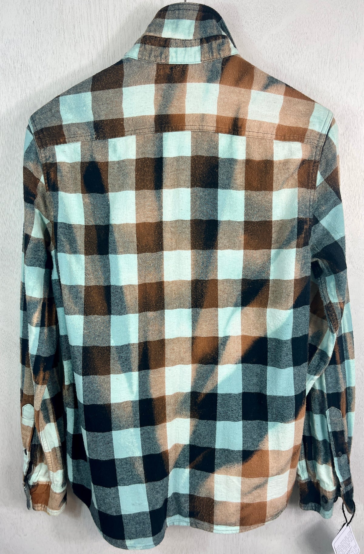 Vintage Light blue, Black and Brown Flannel Size Small