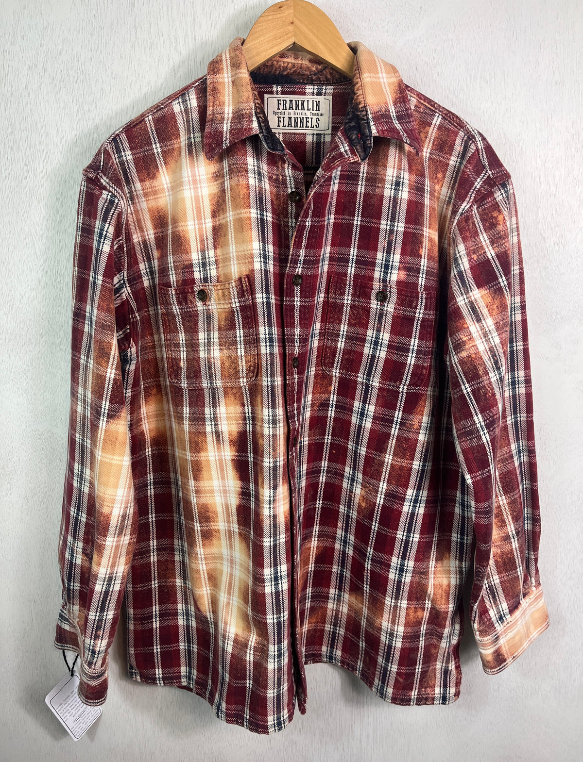 Vintage Brick Red, Black, White and Gold Flannel Jacket Size Large