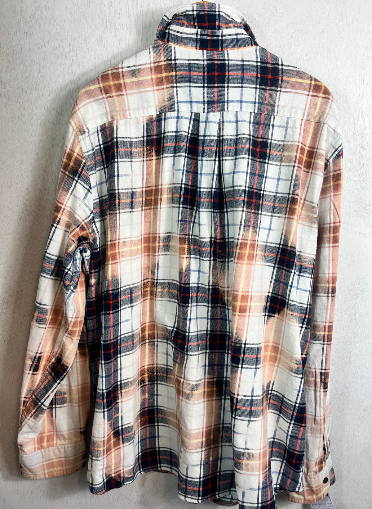 Vintage Navy, Red, White and Peach Flannel Size XXL