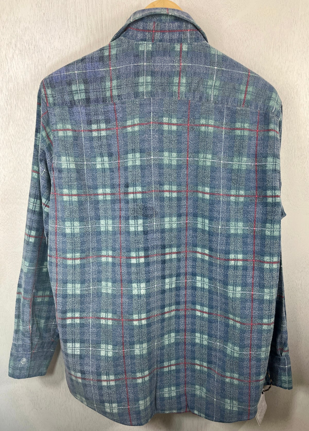 Vintage Retro Blue, Red, Green and Grey Flannel Size Medium
