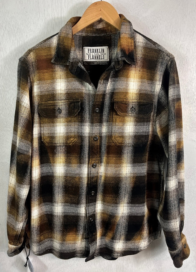 Vintage Black, White Brown and Gold Flannel Jacket Size Small