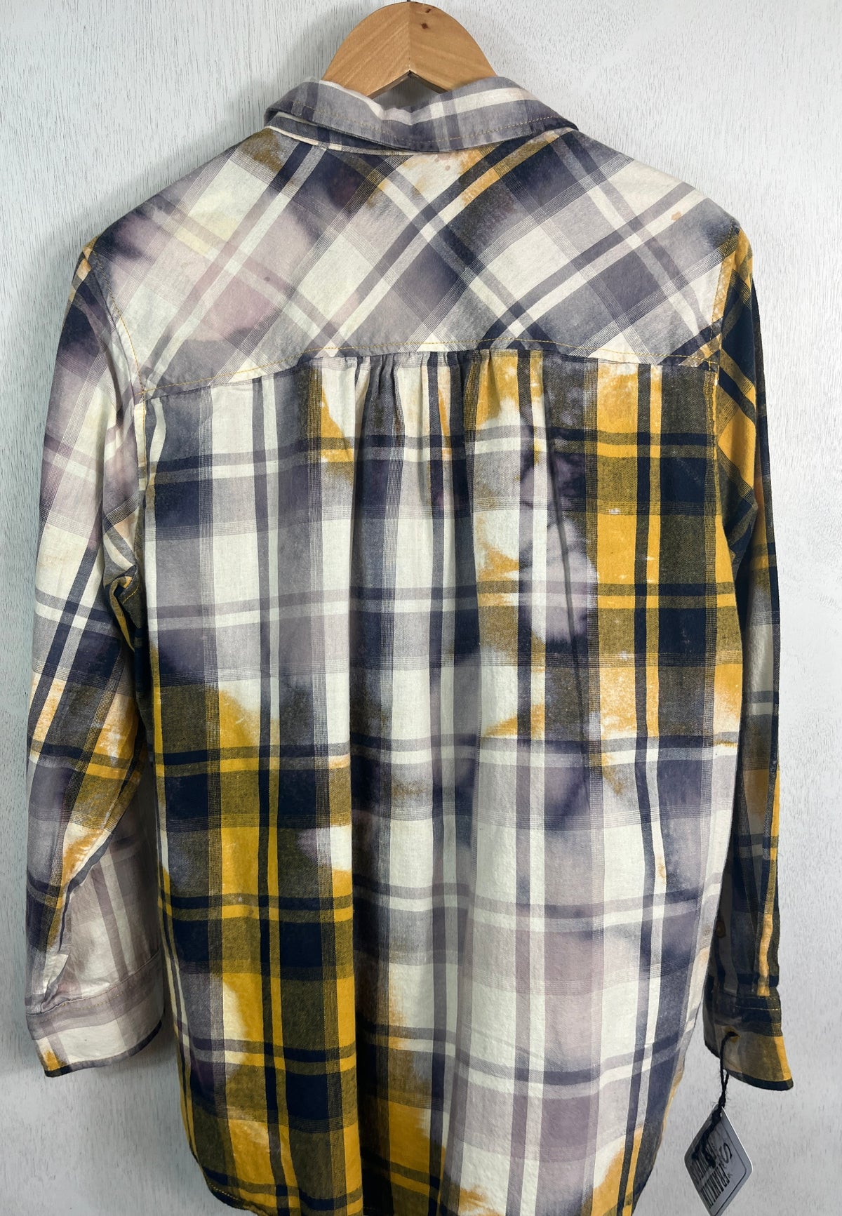 Vintage Yellow, Navy and White Flannel Size Small