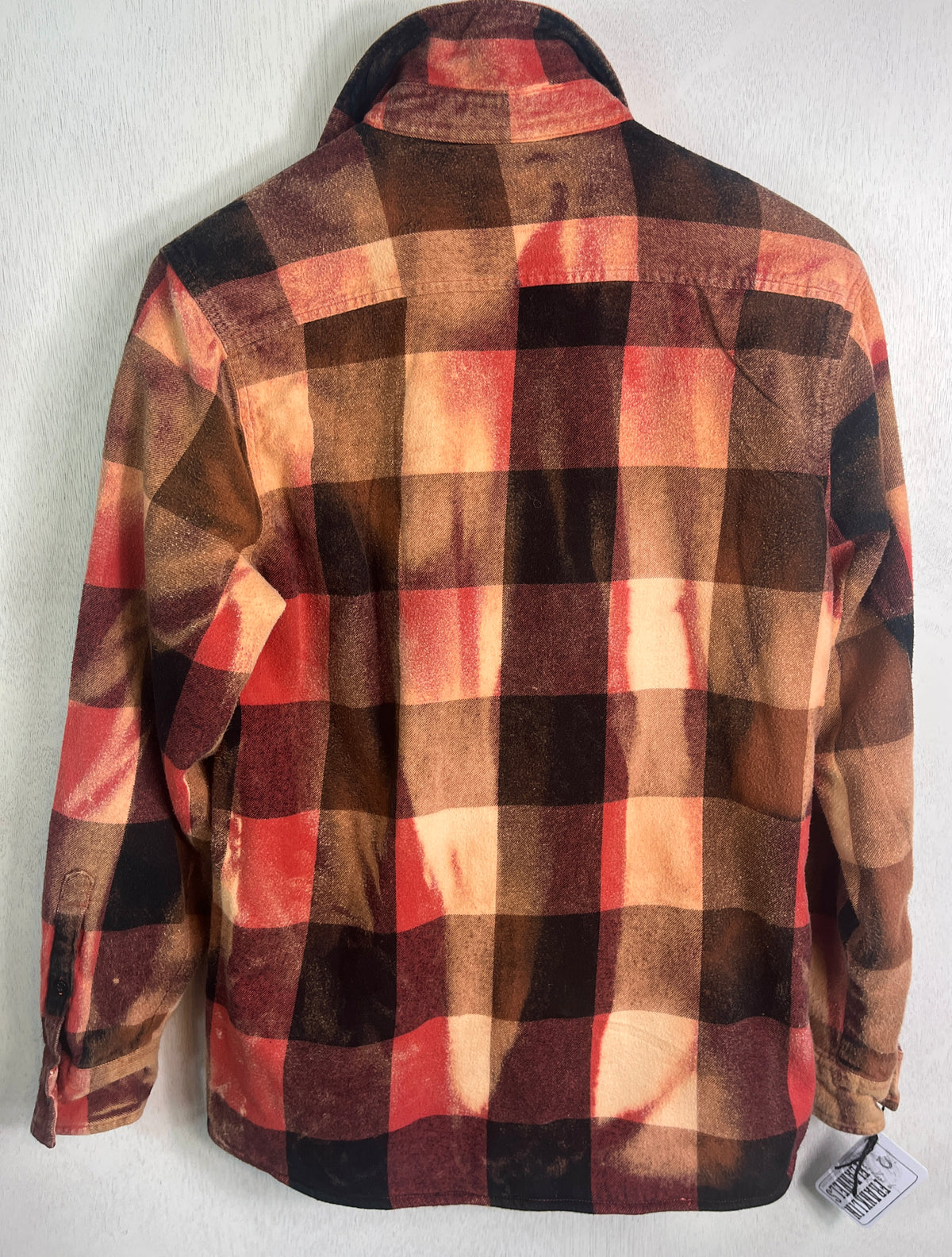 Vintage Red, Black, Gold and Light Yellow Flannel Jacket Size Small