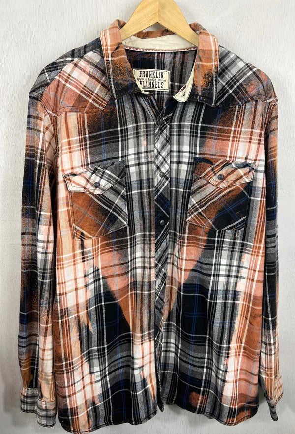 Vintage Western Style Black, White and Rust Flannel Size XXL