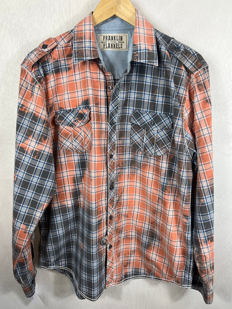 Vintage Grey, Dusty Rose and Blue Lightweight Cotton Size Large