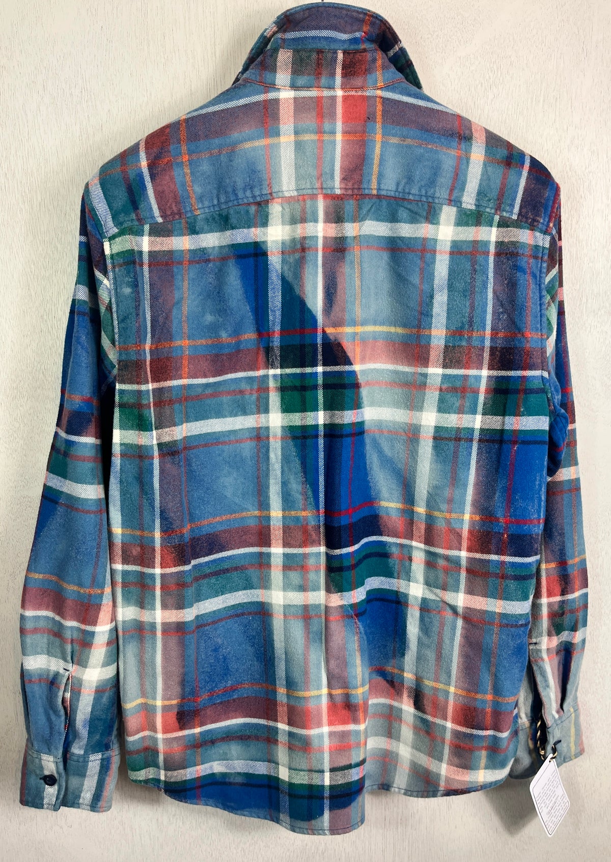 Vintage Royal Blue, Green, Red and White Flannel Size Large