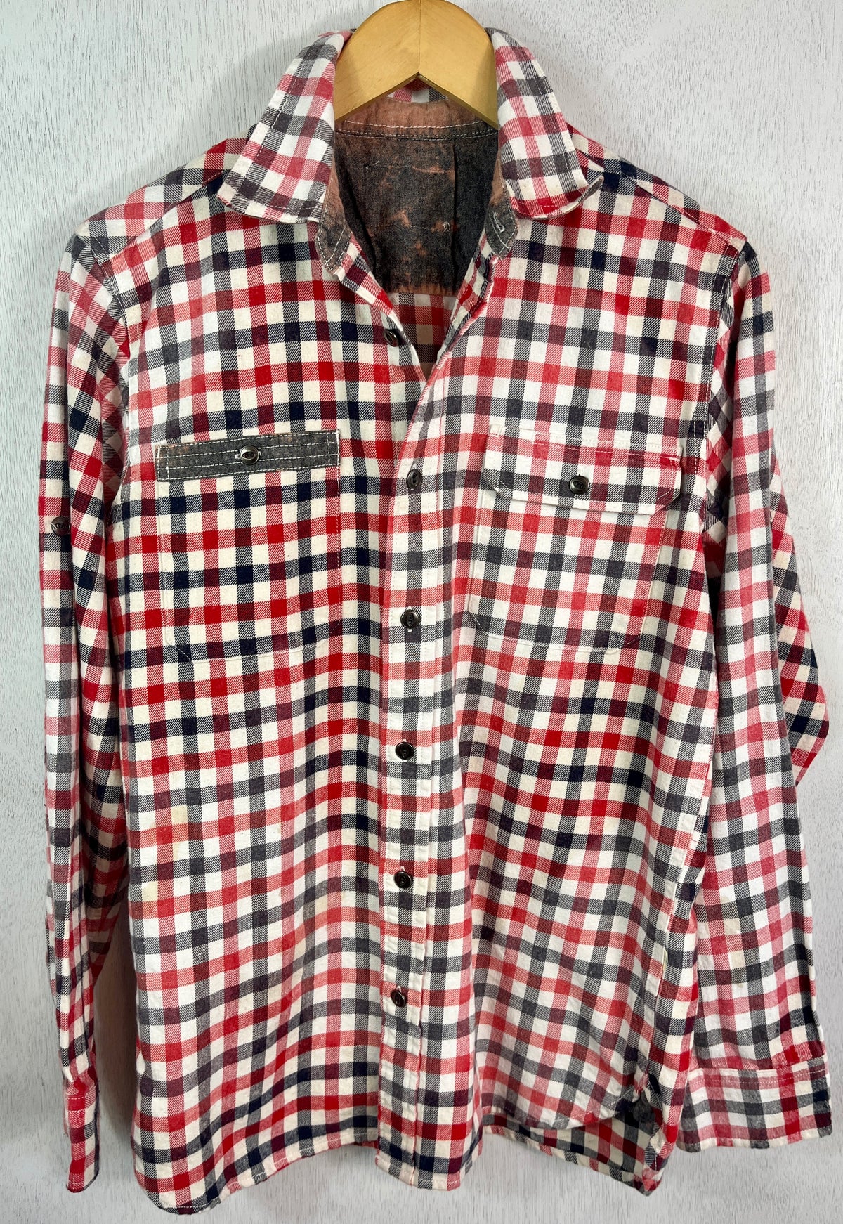 Vintage Red, White and Blue Flannel Size Small