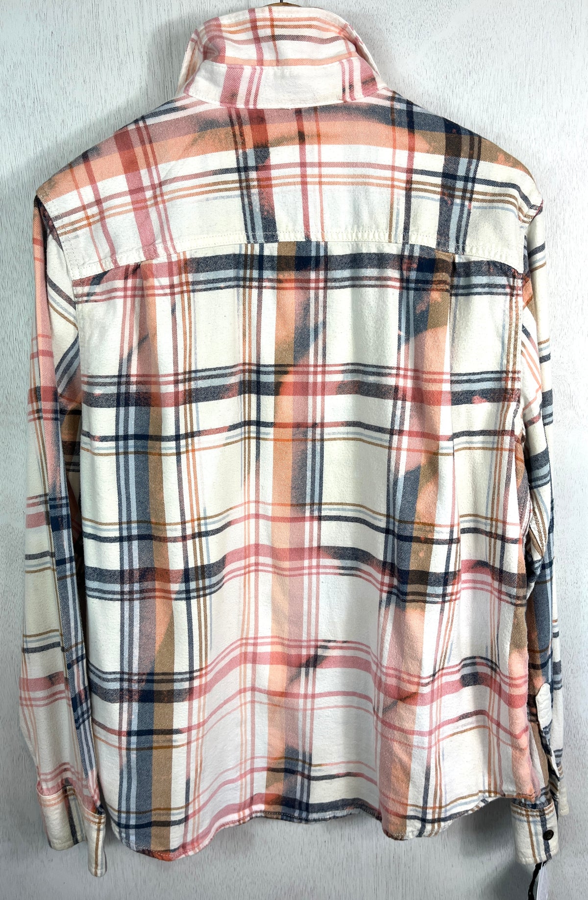 Vintage Pink, Navy, White and Sage Flannel Size Medium