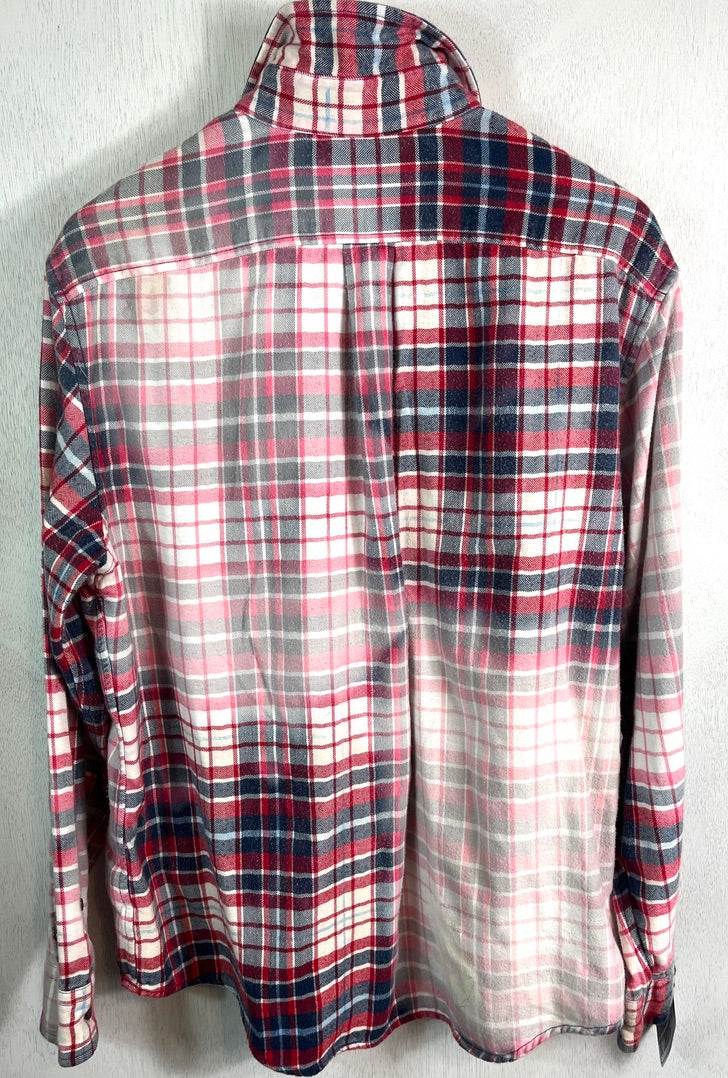 Vintage Red, White and Blue Flannel Size Large