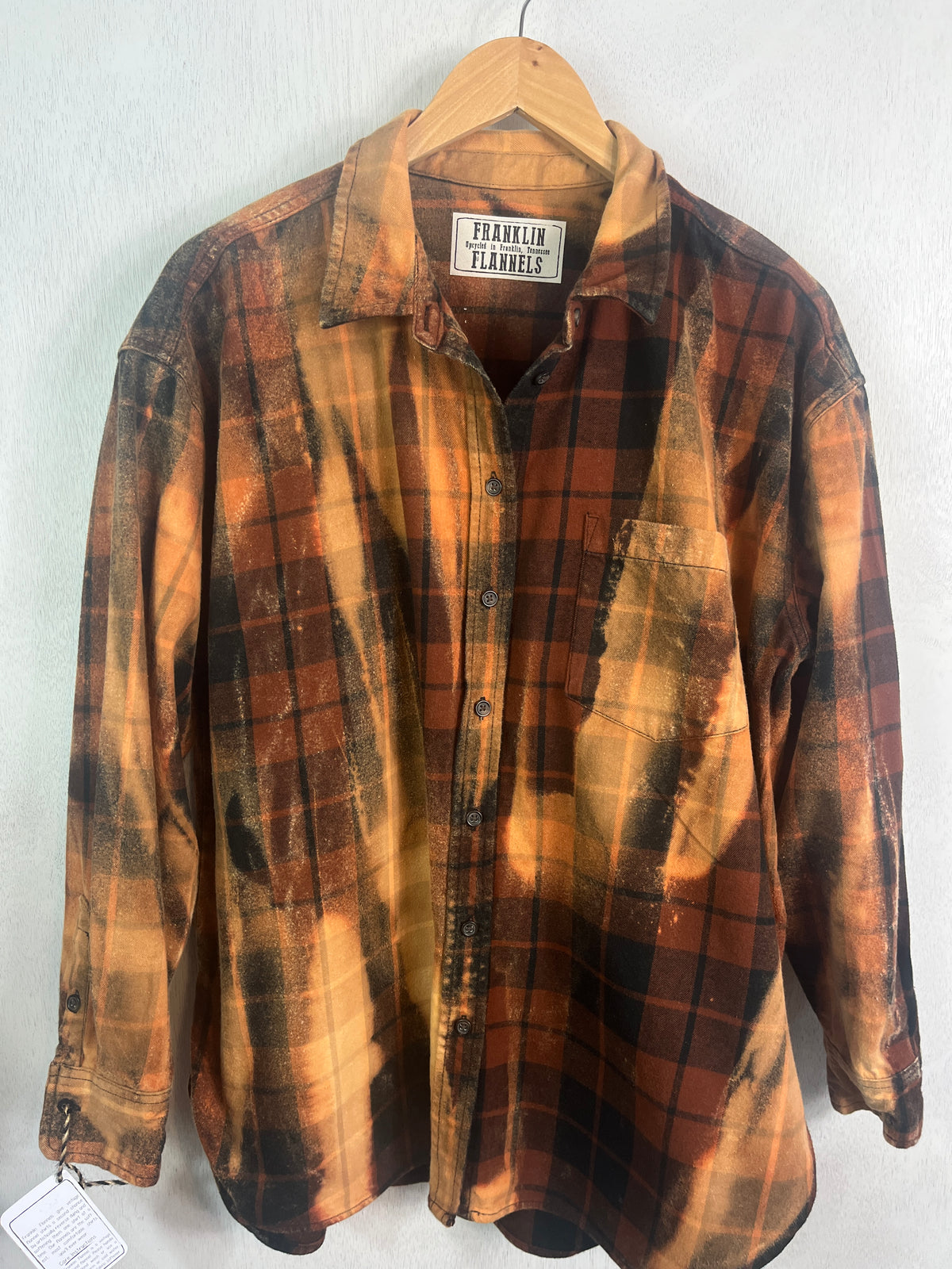 Vintage Black, Gold, Brown and Rust Flannel Size XL