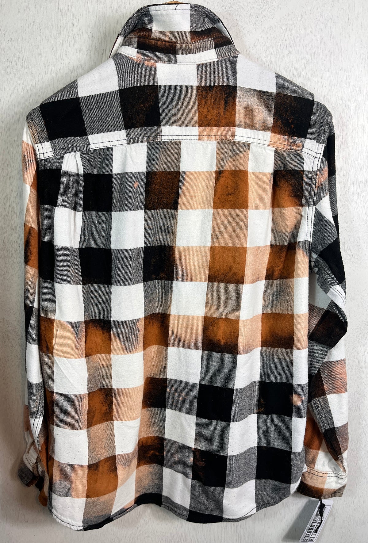 Vintage Black, White and Rust Flannel Size Medium
