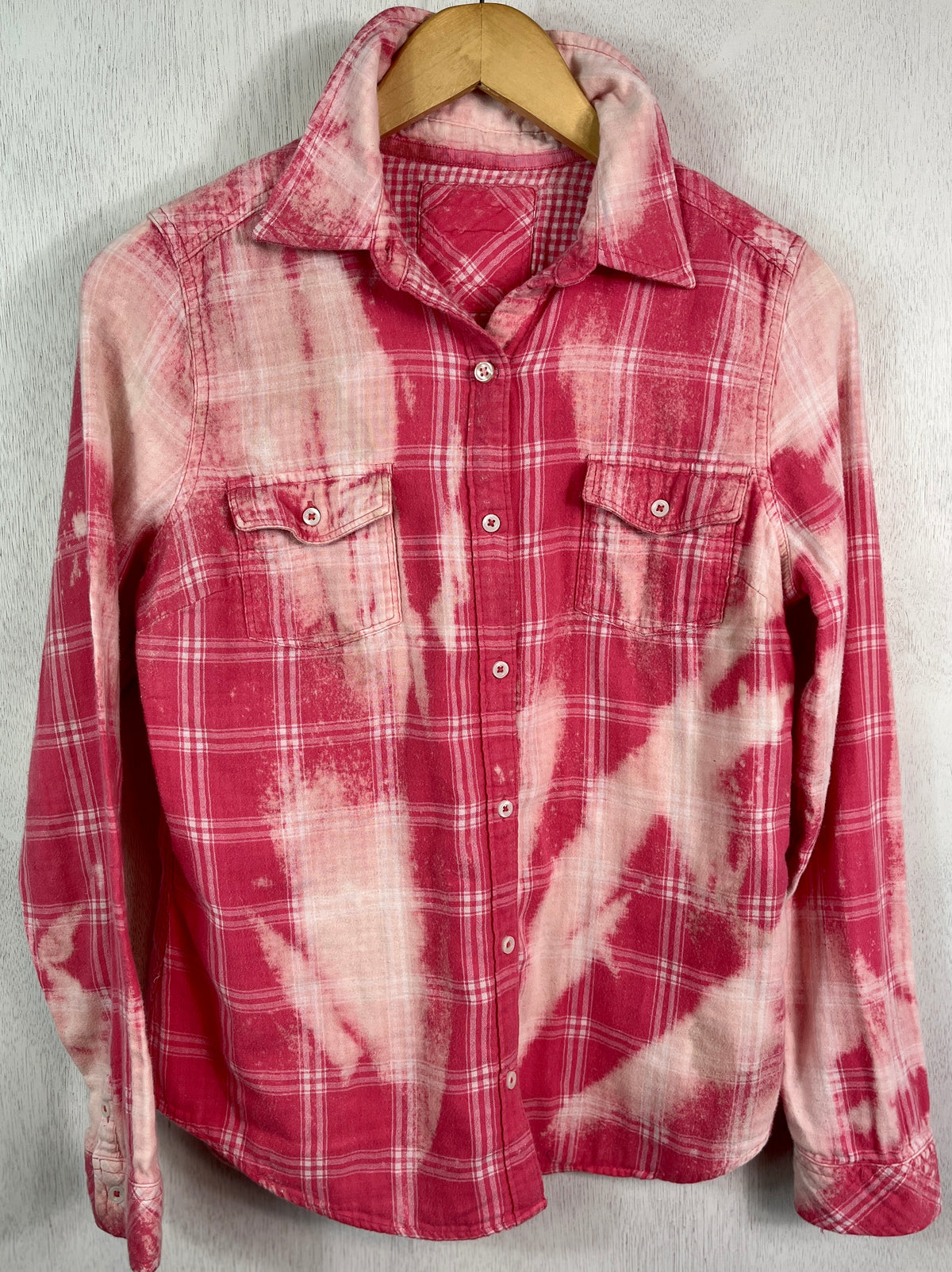 Vintage Hot Pink and White Cotton Size Small
