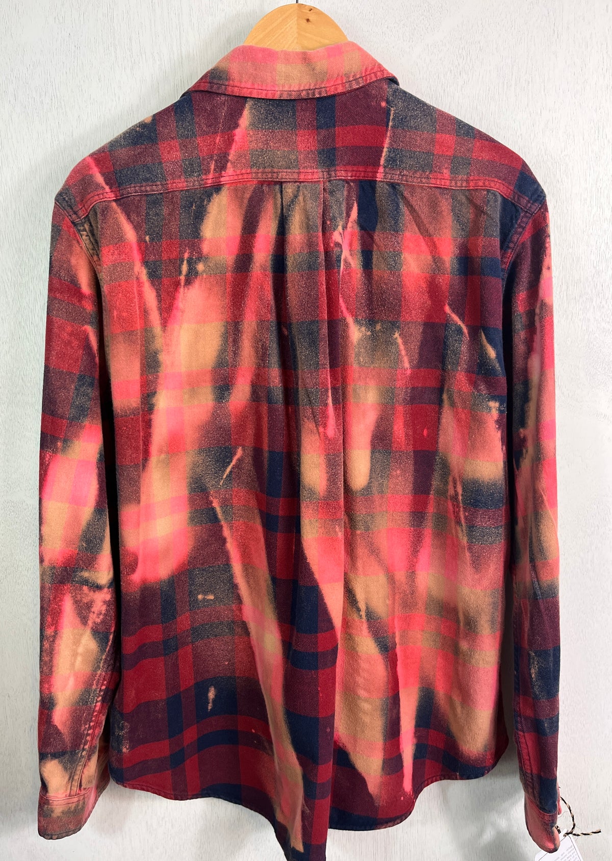 Vintage Red, Navy and Pink Flannel Size XL